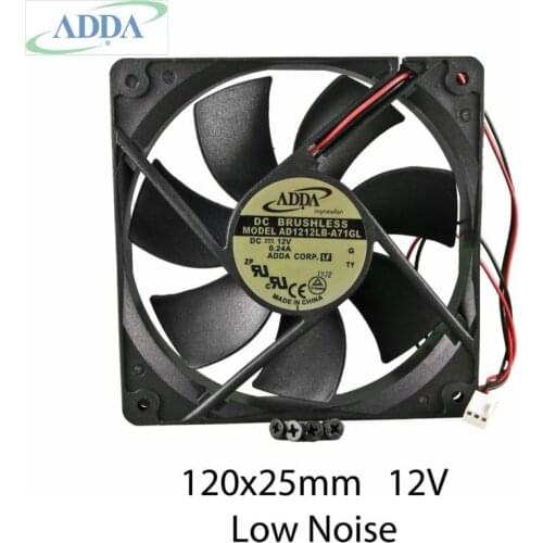 FOR ADDA AD1212LB-A71GL 12cm 120mm 120*120* 25mm 12V 0.24ADC Cooling Computer Ball Brg 2pin FAN