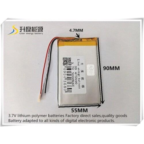 Free shipping 3.7 v lithium polymer battery 3000 mah 475590 mobile power supply tablet 7 'tablet