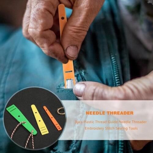 3pcs Plastic Threader Elastic Needle Guide Household Threaders Wear Elastic Band Tool DIY Clothing Needleworking Sewing Tools