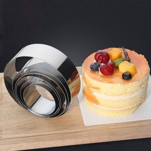 5Pcs Baking Accessories Biscuit Mould Stainless Steel Cookie Cutter Kitchen Tools Round Shape Portable Cake Fondant Mold