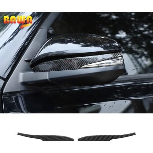 BAWA Soft carbon fiber Interior Rearview Mirror Decoration Sticker for Toyota 4Runner 2010+ Car Accessories