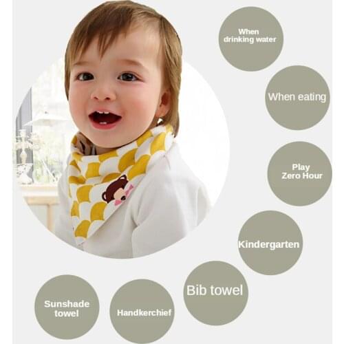 Baby Bibs Waterproof 100% Cotton Toddler Boy Bib Bandana Scarf Newborn Muslin Burp Cloth Girl Saliva Towel Kids Fending Bib