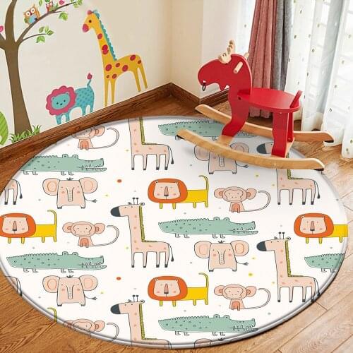 Baby Play Mat Rectangular Bedroom Childrens Carpet Children Flannel Carpet Cartoon Cute Elephant Monkey PatternCarpet Giraffe