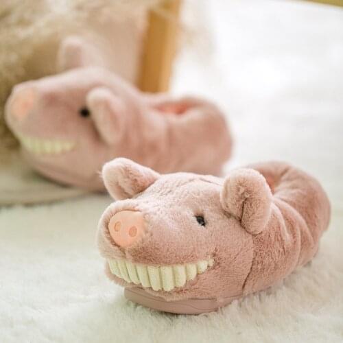 Pack with cotton slippers cartoon cute plush girls winter home slippers warm slip bottom Keep warm