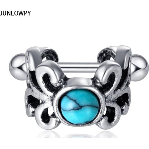 JUNLOWPY Fake Nipple Barbell Stainless Steel 16G Piercing Earring Body Jewelry Tragus Helix Piercings Nipple Ring Ear Cuff 20pcs