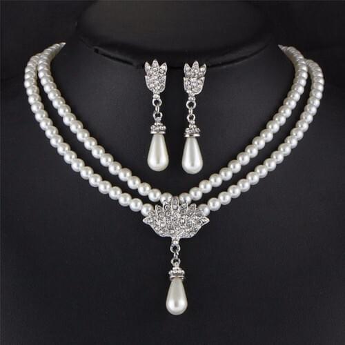 Jewelry Store Trend Zircon Stone Embroidered Crown Pearl Jewelry Set Valentine 'S Day Gift