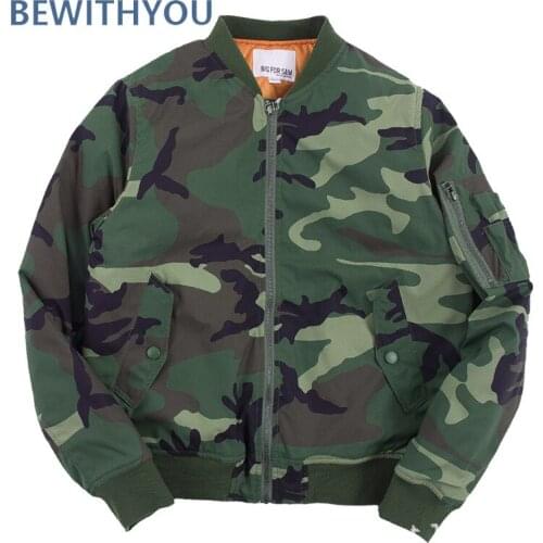 Autumn Cotton Padded Camouflage MA1 Bomber Jacket Men Thick Classic Mens Spring Coats Hip Hop Flight Jakets Man Streetwear 2021