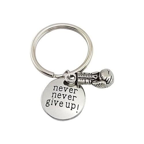 Fashion Accessories Keychain Boxing Gloves Keychain Never Give Up Fitness Creative Keychain Charm Gift Coach Souvenir