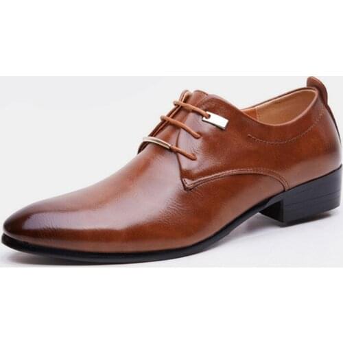 Mazefeng Brand New Men Dress Shoes Formal Shoes Men Handmade Business Shoes Wedding Shoes Big Size Genuine Leather Lace-up Male