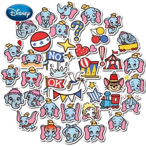Disney 40pcs non-repetitive Dumbo sticker pack cartoon animal children graffiti sticker mini hand account sticker set