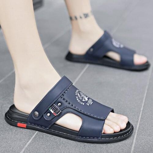 New 2021 Summer Microfiber Leather Shoes Tripple Non-Slip Outdoor Slippers Casual Soft Leisure Breathable Designer Sandals