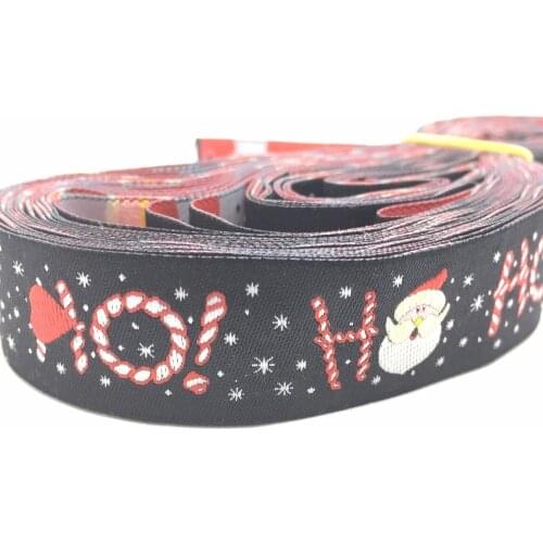 10 Meters 7/8'' 22mm Santa Claus Merry Christmas Pattern Dog Collar Woven Jacquard Ribbon