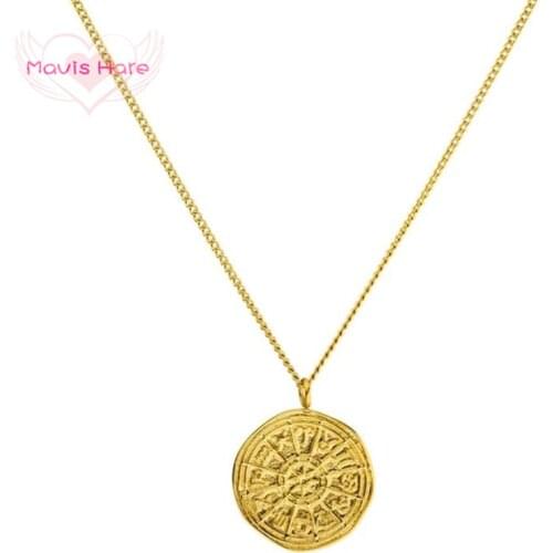 Mavis Hare Stainless Steel Zodiac Sign Pendant Necklace Good Necklace let you become lucky man as Valentines Gift