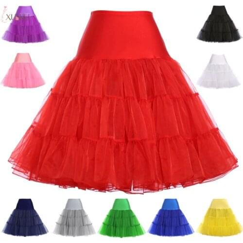 Rockabilly Red Wedding Petticoat Crinoline Short Tulle Skirt Underskirt Woman Adult Tutu Half Slips Bridal Accessories 2020