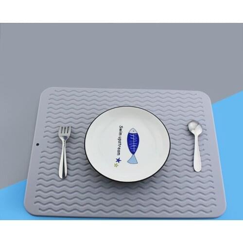 Silicone Square Dish Drying Mat Heat Resistant Draining Tableware Silicone Drain Pad Insulation Pot Mat Kitchen Accessories