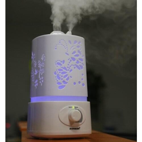 Ultrasonic Humidifier Aroma Diffuser 7 Color LED With Carve Essential Oil Diffuser Mist Maker for Home Office Baby Room Bedroom