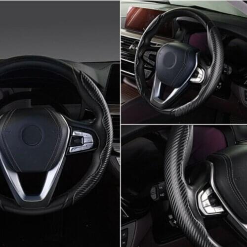 2x Carbon Fiber Style Universal Car Steering Wheel Booster Cover Non-Slip Auto Interior Accessories Car Styling