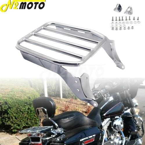 1PCS Chrome Motorbike Sissy Bar Backrest Shelf Luggage Rack Support For Harley Softail Slim Street Bob FLSL FXBB FLDE FLHC FLHCS