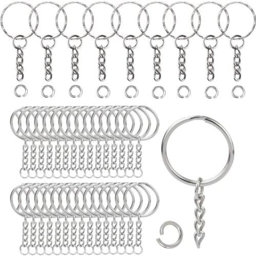 20Pcs Metal Blank Keyring Keychain Split Ring Keyfob Key Holder Rings DIY Key Chains Accessories Outdoor Tools