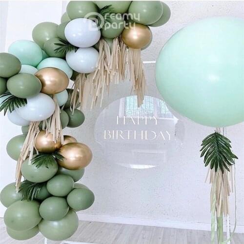 58pcs Balloons Garland Arch Kit Birthday Decoration Dusty Green Blue Latex Globos Wedding Anniversary Party Decor Supplies