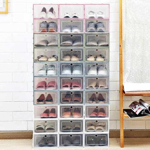 Transparent Plastic Shoe Storage Boxes Fantastic Clothes Storage containers Box Japanese Flip Drawer Toy Organizer Only one box