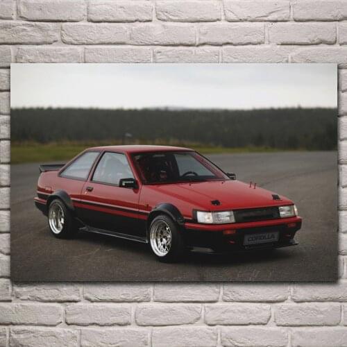 AE86 retro custom sport car fabric poster living room home wall art decor canvas silk art print KL174
