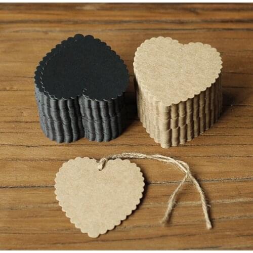 Clothing tag mood message hanging card DIY blank black kraft paper garment hangtag