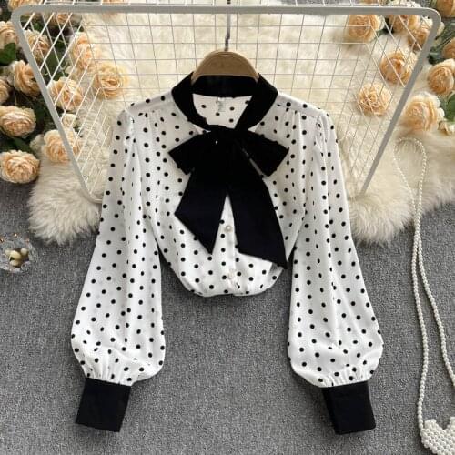 Блузки в горошек Ismtide China At AliExpress