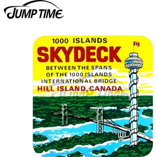 JumpTime 13x12cm 1000 Islands Skydeck Tower Hill Island Ontario Vintage Travel Decal Car Stickers Personality Body for Car Decal