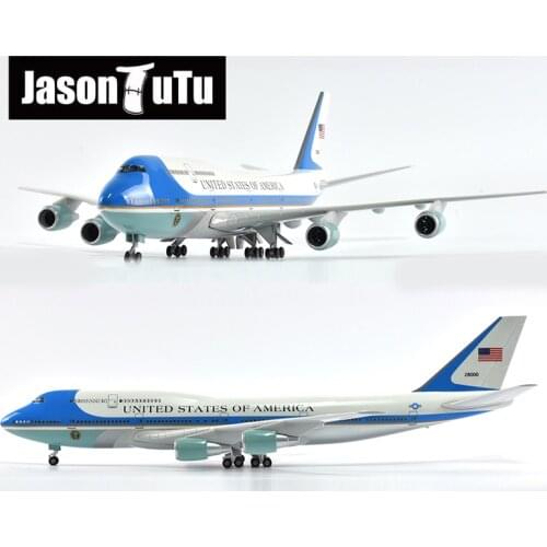 JASON TUTU 47cm Plane Model Airplane UNITED STATES OF AMERICA Air Force One Boeing 747 1/160 Scale Diecast Resin Aircraft Model