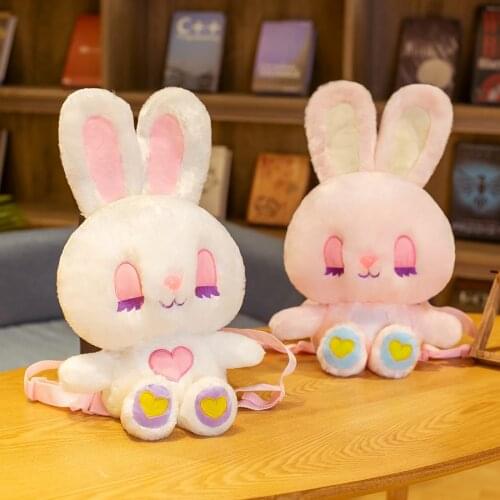 Cartoon Fantasy Rabbit Plush Toy Backpack School Bag Animal Stuffed Toy Childrens Toy Children Girl Gift Decoration