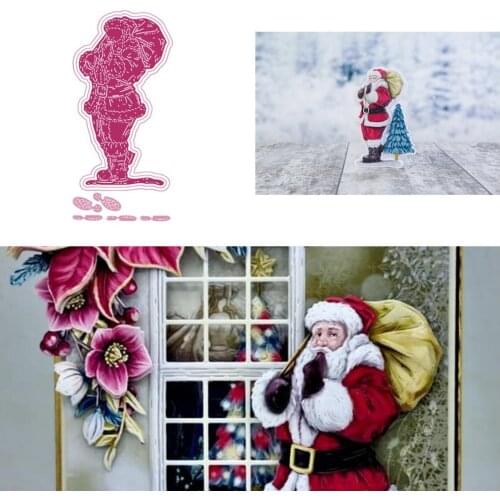 Father Christmas Die Set Cutting Dies Scrapbook Dariy Decoration Stencil Embossing Template DIY Greeting Card Handmade Dies for