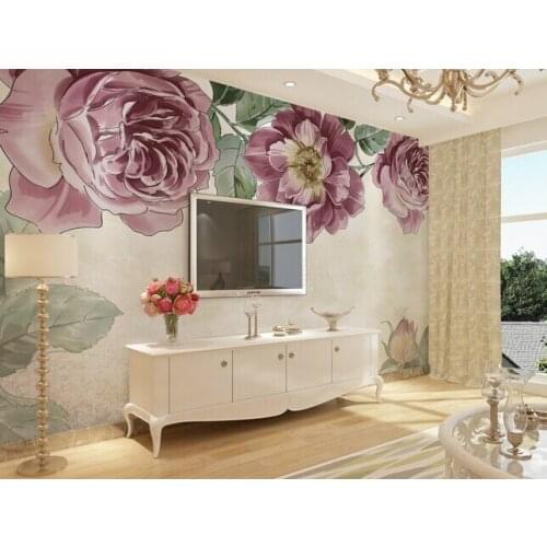 Custom retro wallpaper, flower oil painting for the living room bedroom TV background wall waterproof wallpaper papel de parede