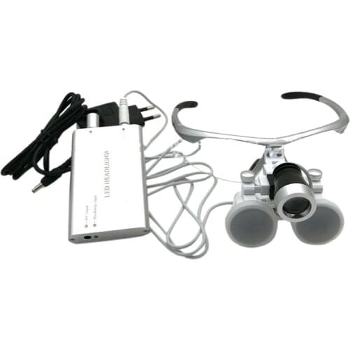 Loupe 3.5X Magnification Binocular Magnifier with Headlight LED Light Operation Loupe Lamp