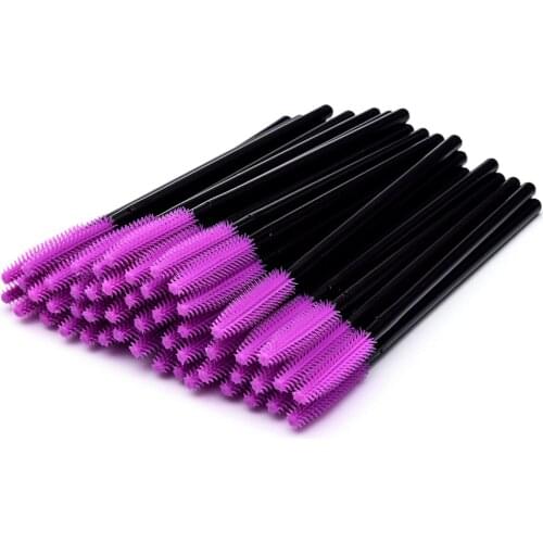 50pcs Disposable Silicone Mascara Wands Gel Eyelash Micro Brush Comb Applicator Spoolers Eye Lashes Extension Cosmetic