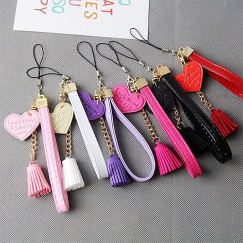 Smart phone Strap Lanyards for iPhone Samsung Cute Luxury Tassel Pandant Finger Ring Decor Mobile Phone Strap Rope Phone Charm