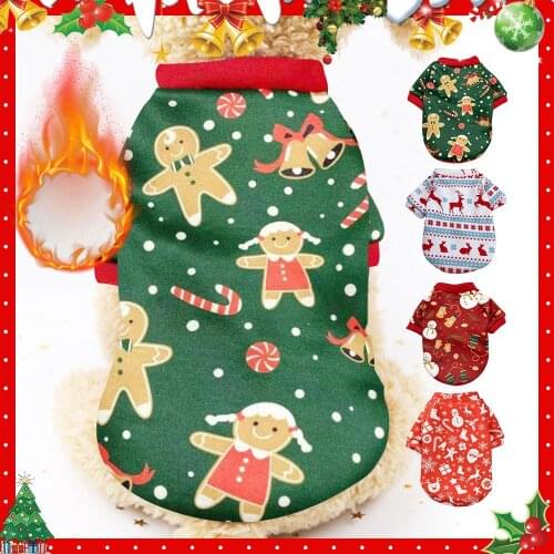 Christmas Dog Clothes Cotton Pet Clothing Hoodies For Small Dogs Cats Vest Shirt Puppy Dog Costume Chihuahua Yorkies Outfit