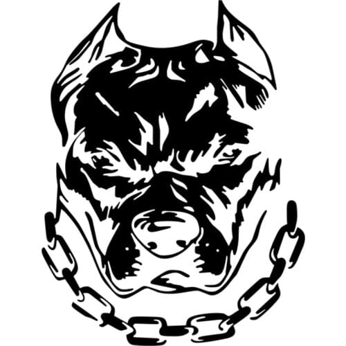 RuleMylife pitbull dog with chain vinyl car stickers for volkswagen bmw e46 bmw e90 passat b6 car sticker automobile car accessories