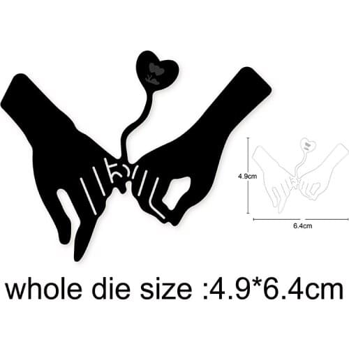 Heart Hand in Hand Metal Cutting Dies Stencils dies for DIY Scrapbooking dies Decorative Embossing die cuts Paper Cards Making