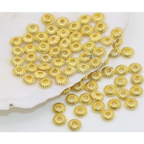 Hot sale 20pcs charms gold-color abacus rondelle flat spacers beads diy accessories 5mm fashion elegant jewelry findings B2525