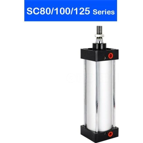 Standard Air Cylinders 80/100/125/mm Bore Double Acting Pneumatic Cylinder SC 100/75/100/125/150/175/200/250/300mm Stroke