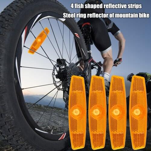 Mini Bike Spoke Reflector Wheel Rim Reflectors Mountain Bike Safety Warning Reflector Steel Rim Reflective Mount Clip Light Part
