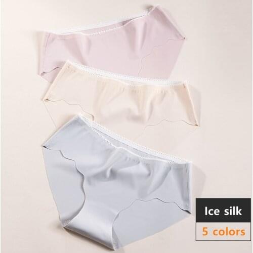 Panties for women summer ice silk underwear female casual briefs ladies seamless sexy lingerie women intimate Antibact panty