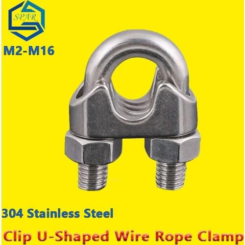 U Type Clamp Wire Rope Clips Clip U-shaped Steel Wire Rope Clip Cable Bolts Rigging Hardware Clamps 304 Stainless Steel