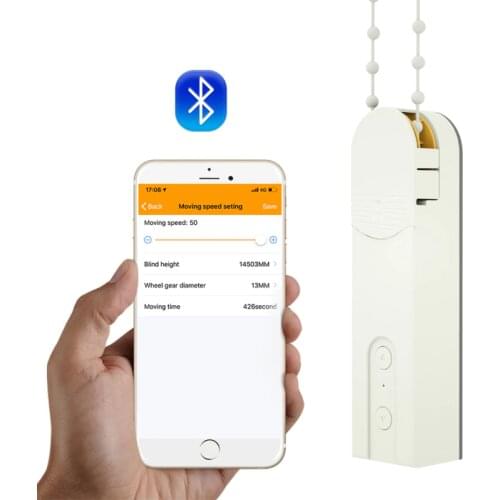 Smart DIY Motorized Chain Shade Shutter Drive Roller Blinds Motor Powered By Solar Panel and Charger Bluetooth APP Control