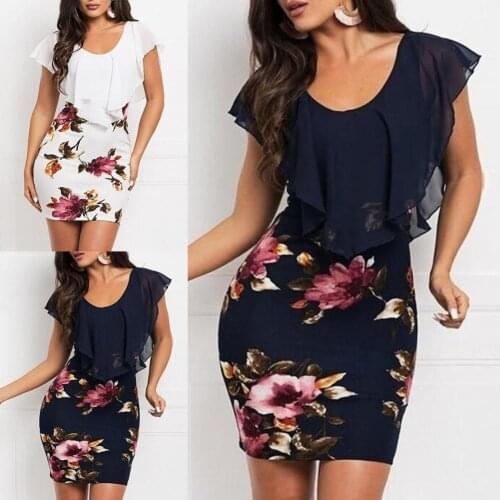 Vintage Casual Sundress Female Fake Two Piece Bodycon Dress Flower Printed Women Net Yarn Stitching Sleeveless Mini Dress Clubwe