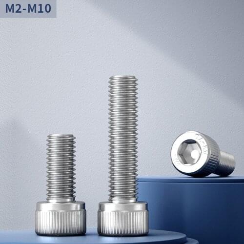 Stainless Steel Hexagon Socket Bolt Lengthen Cup-head Screw Hex Cylinder Head screws Anti-corrosion Anti-rust M2M3M4M5M6M8M10