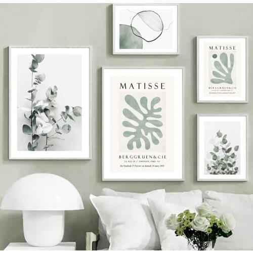 Green Plant Agave Cactus Matisse Leaf Abstract Wall Art Print Canvas Painting Nordic Poster Wall Pictures For Living Room Decor