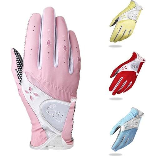 1 Pair Golf Womens Gloves Left Hand and Right Hand Gloves Ladies Golf Sports Non-slip Breathable Outdoor Gloves