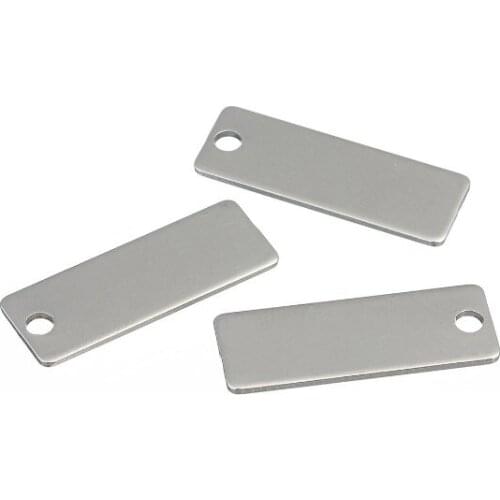 10pcs/lot 9*25mm rectangle stainless steel Connector Metal Alloy Pendant For DIY bracelet Jewelry Making fg4a